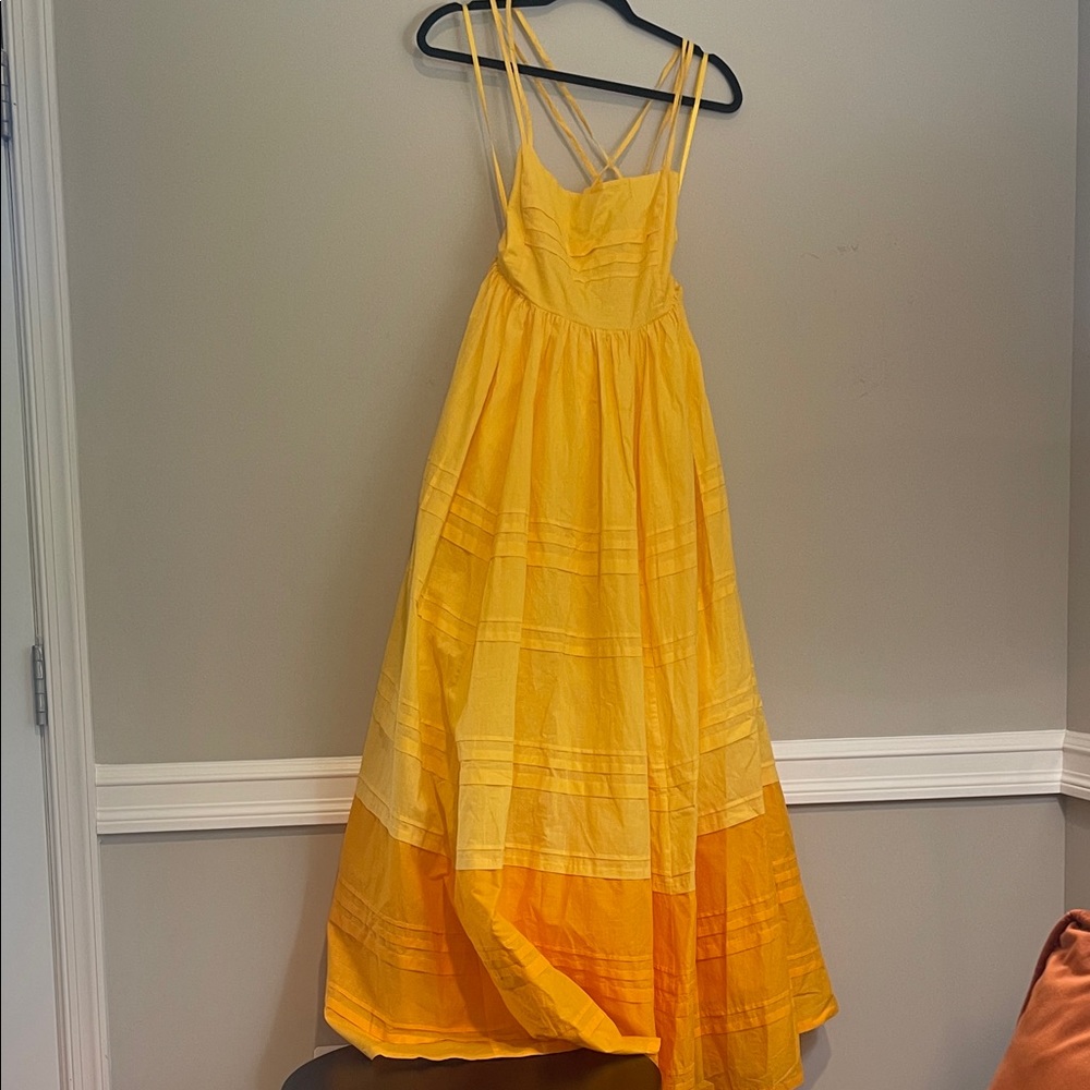 Staud Yellow Backless Maxi Dress